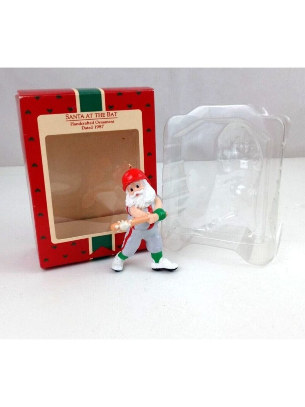 Vintage 1987 Hallmark Keepsake Ornament Santa At The Bat In Original Box